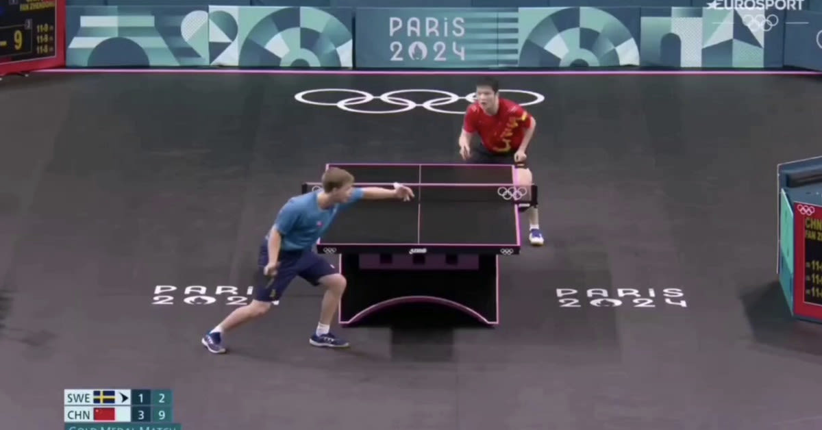 Olympics table tennis player hits perfect ping-pong shot that can’t be returned