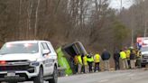 At least 1 dead, nearly two dozen injured after tour bus rolls over on upstate New York highway