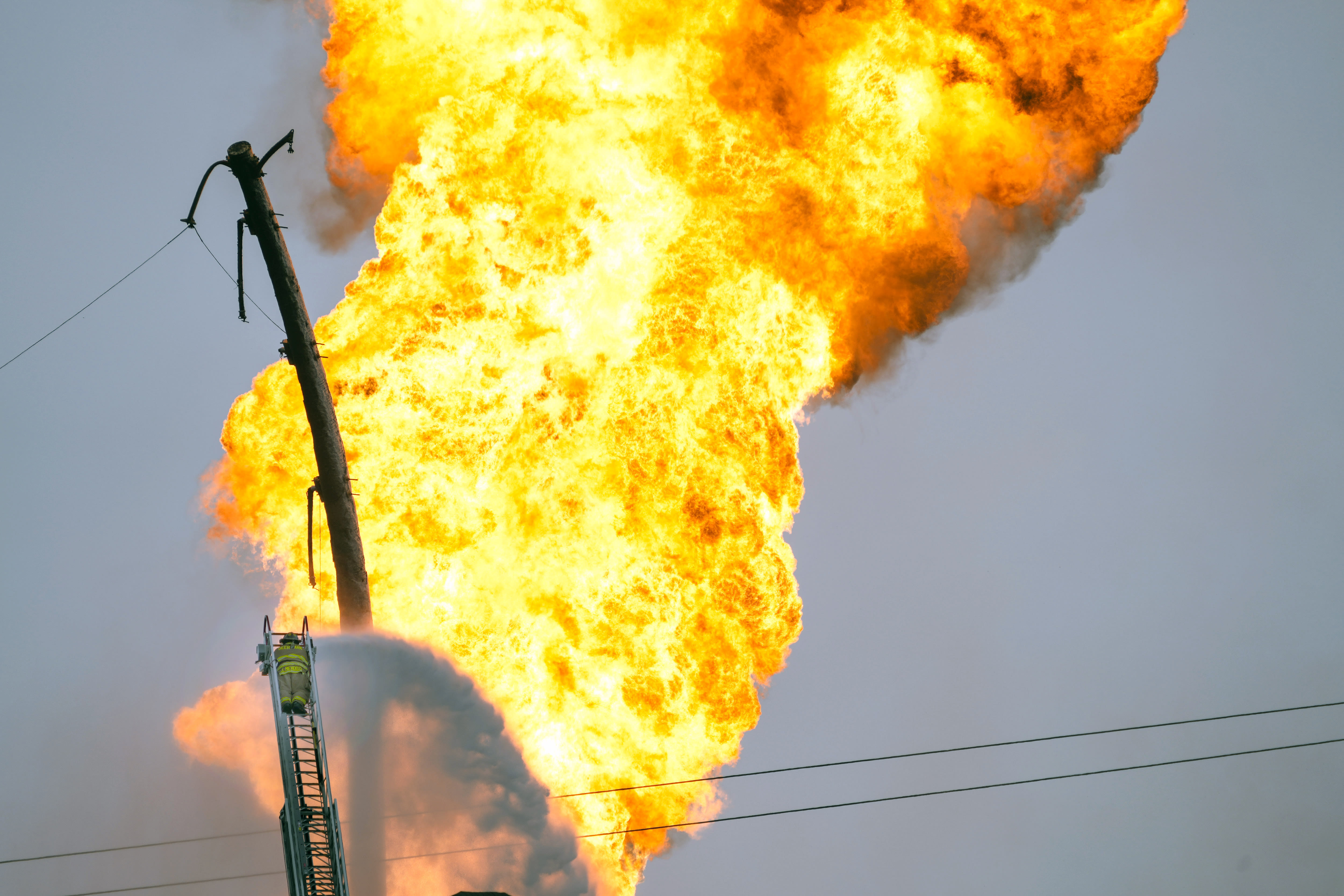 Flames from massive pipeline fire near Houston subside but continue burning