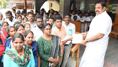 B.Ed. graduates petition Edappadi K. Palaniswami in Salem to postpone TNTRB exams