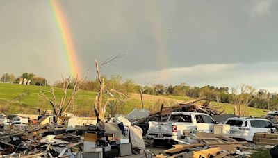 Rainbow provides breathtaking sight in Elkhorn amid Nebraska's tornado destruction