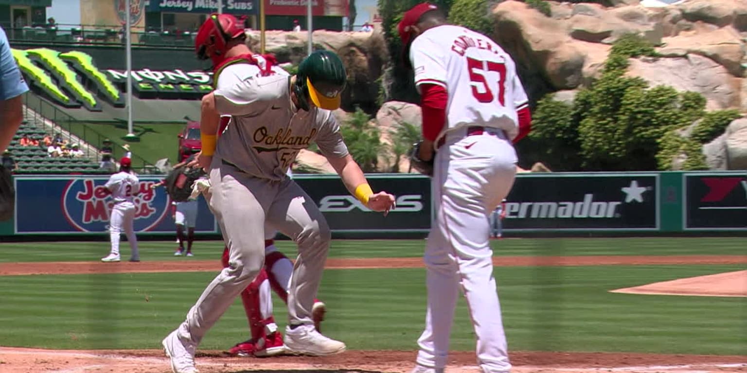 What happened? McCann, A's tied up in wacky play at home