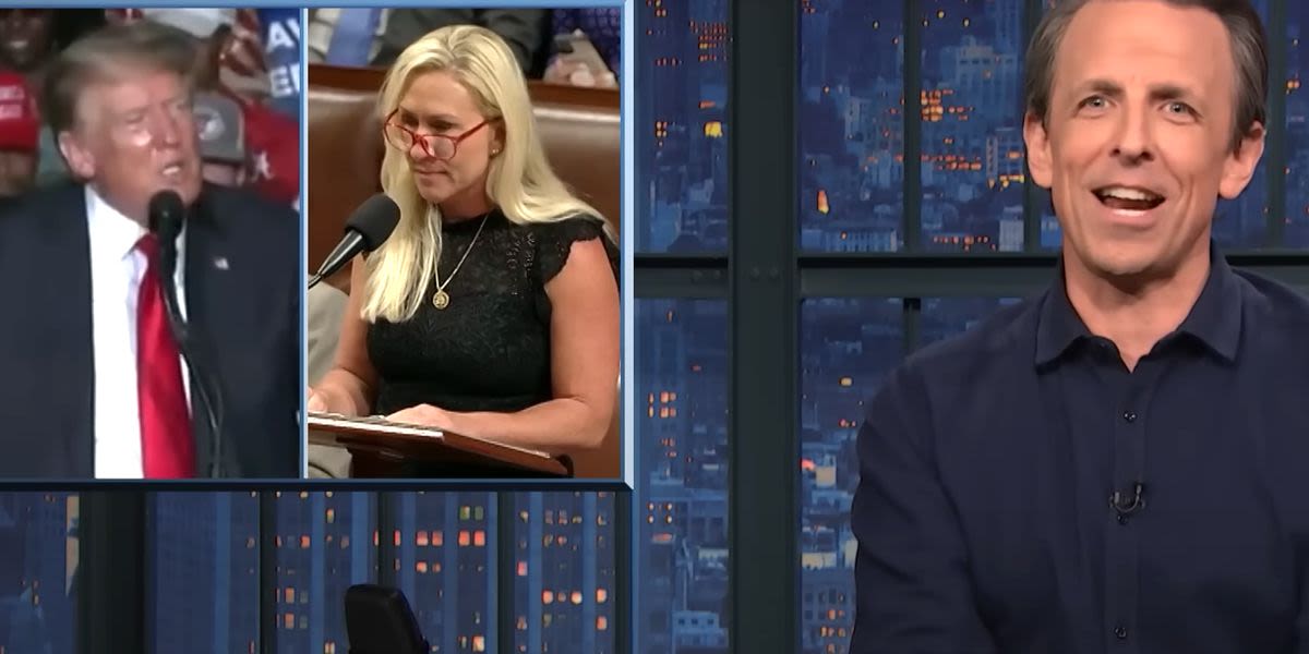 Seth Meyers Mocks Marjorie Taylor Greene With Trump's Backhanded Compliment