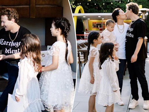 Mark Zuckerberg and wife Priscilla Chan share rare photos of 3 daughters for his 40th birthday