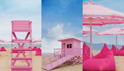 浮誇系粉紅沙灘登陸福隆海水浴場 一秒少女心噴發、輕鬆變身網美