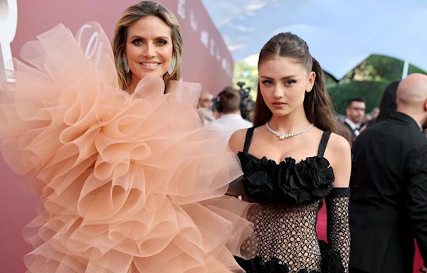 Heidi Klum and Daughter Leni Have a Cute (and Very Relatable) Moment on the 2024 Cannes amfAR Gala Red Carpet