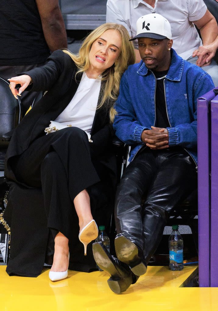 Adele and Boyfriend Rich Paul Cuddle Courtside at Los Angeles Lakers Game