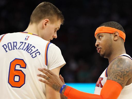 Ex-Knicks Star Carmelo Anthony Reacts To Kristaps Porzingis Instagram Post