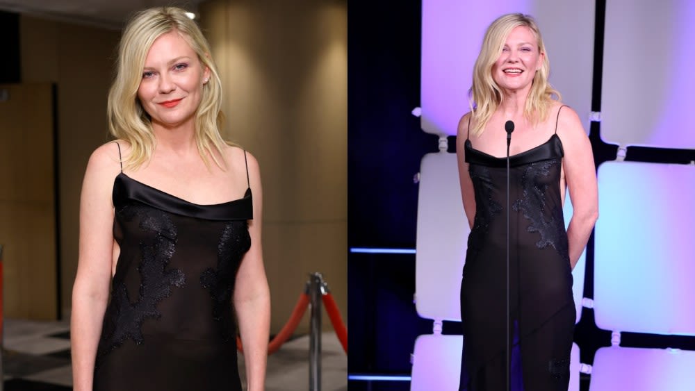 Kirsten Dunst Goes Sheer in Beaded Givenchy Slipdress at Critics Choice Real TV Awards 2024