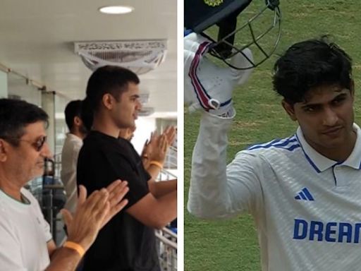 Shubman Gill's Father Cheers Proudly as Son Scores a Stunning Century on Day 3 Test vs Bangladesh