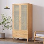 全實木 衣櫃 日式 臥室小戶型 簡易組裝ins風複古衣櫃現代簡約出租房