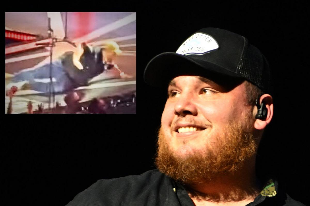 WATCH: Luke Combs Falls on Stage, Hilariously Declares Himself Safe