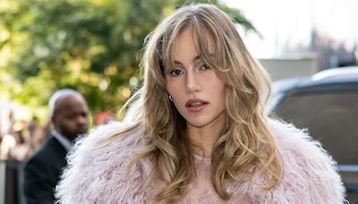 Suki Waterhouse Is Nearly Naked in See-Through Lace Dress Under Faux Fur Coat