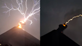 Lightning Dazzles Onlookers Watching the Eruption of Volcán de Fuego in Guatemala