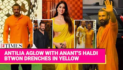 From Salman Khan to Janhvi Kapoor; Bollywood Celebs Attend Anant and Radhika's Haldi Festivities | Etimes - Times of India Videos