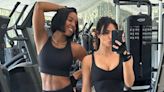 Kim Kardashian and Kelly Rowland Work Out Together and Show Off Abs in Mirror Selfie