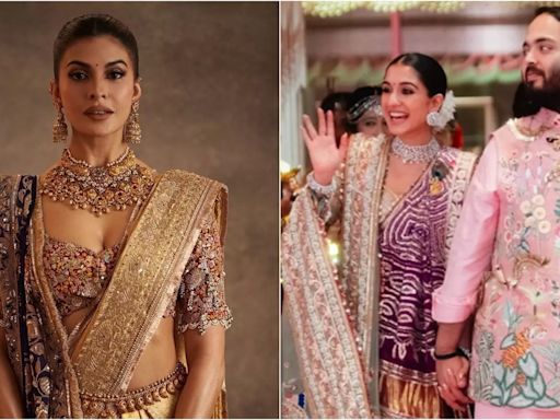 Jacqueline Fernandez Wishes Newlyweds Anant-Radhika, Flaunts Her Golden Regal Look From Wedding