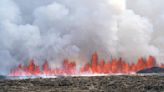 An Iceland volcano starts erupting again, spewing lava into the sky