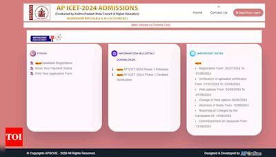 AP ICET Counselling 2024 Phase 1 registration begins at icet-sche.aptonline.in; check eligibility, important dates, documents required, and more - Times of India