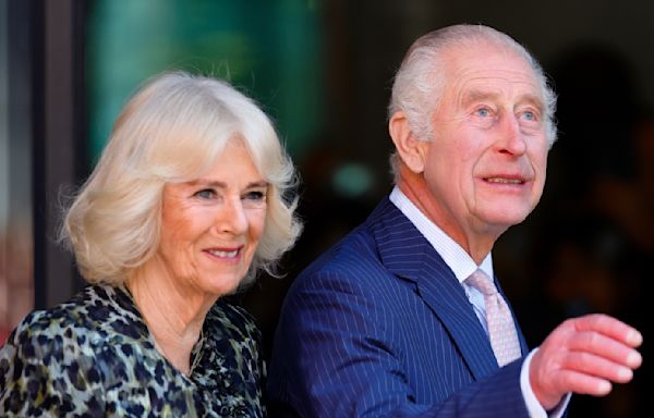 Queen Camilla Wears Fiona Clare Leopard-print Dress With King Charles III for Charity Cancer Research Hospital Visit