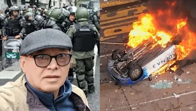 La buena noticia que recibió el periodista al que le prendieron fuego el auto en su cobertura de los incidentes frente al Congreso