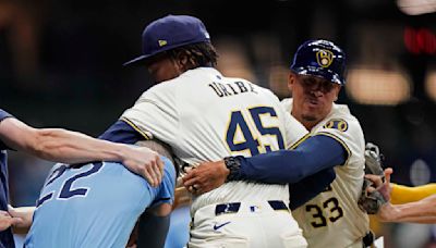 Brewers' Uribe suspended 6 games for brawl, Peralta 5 and Murphy 2 while Rays' Siri penalized 2