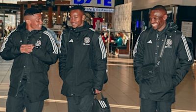 Orlando Pirates players at the airport leaving South Africa