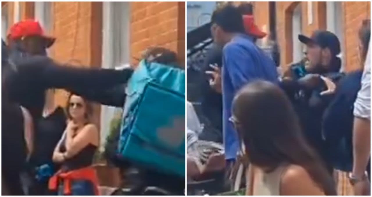 Footage emerges of heavyweight boxer Derek Chisora appearing to HEADBUTT a Deliveroo driver