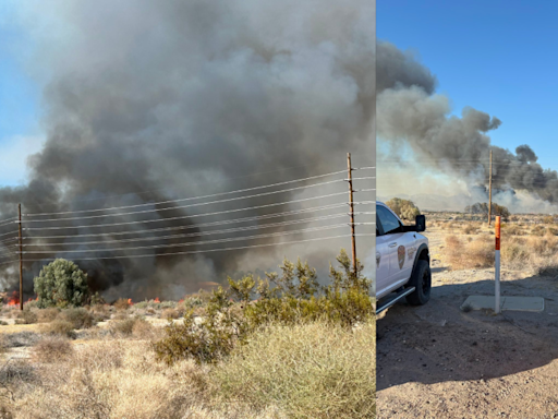 Wildfire in San Bernardino County continues burning near California-Arizona border