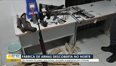 Homem é preso no ES e diz à polícia que fabricava armas e explosivos dentro de casa por hobby