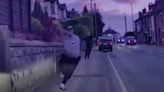 Moment copper chases down and tackles suspect caught on camera