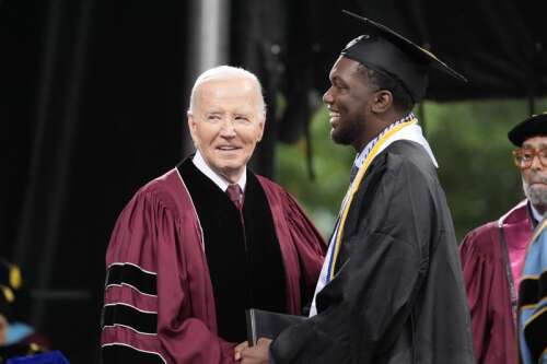 Biden tells Morehouse grads that he hears their voices of protest over Gaza