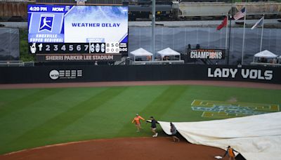 Tennessee softball in weather delay for NCAA super regional finale vs Alabama on Sunday