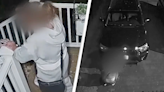 Chilling surveillance footage captures moment woman begs for help after escaping machete-wielding kidnapper