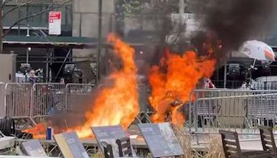 Reportan hombre en llamas frente a corte de juicio a Trump - Noticias Prensa Latina