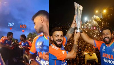 WATCH: SKY Captured New Angle of Virat Kohli Pulling Rohit Sharma to Lift T20 WC Trophy During Victory Parade