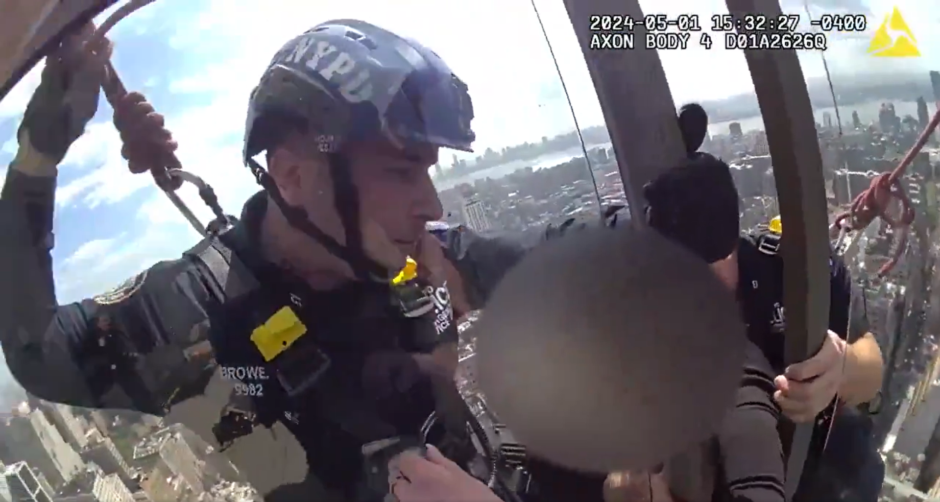 Video: NYPD conducts rescue operation of distraught woman standing on ledge 54 stories up
