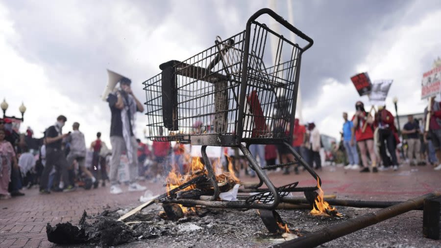 White House condemns protesters for burning American flags in DC