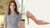 Princess Eugenie Slips Into Neutral Gianvito Rossi Suede Pumps for Sustainability in Fashion Reception in London