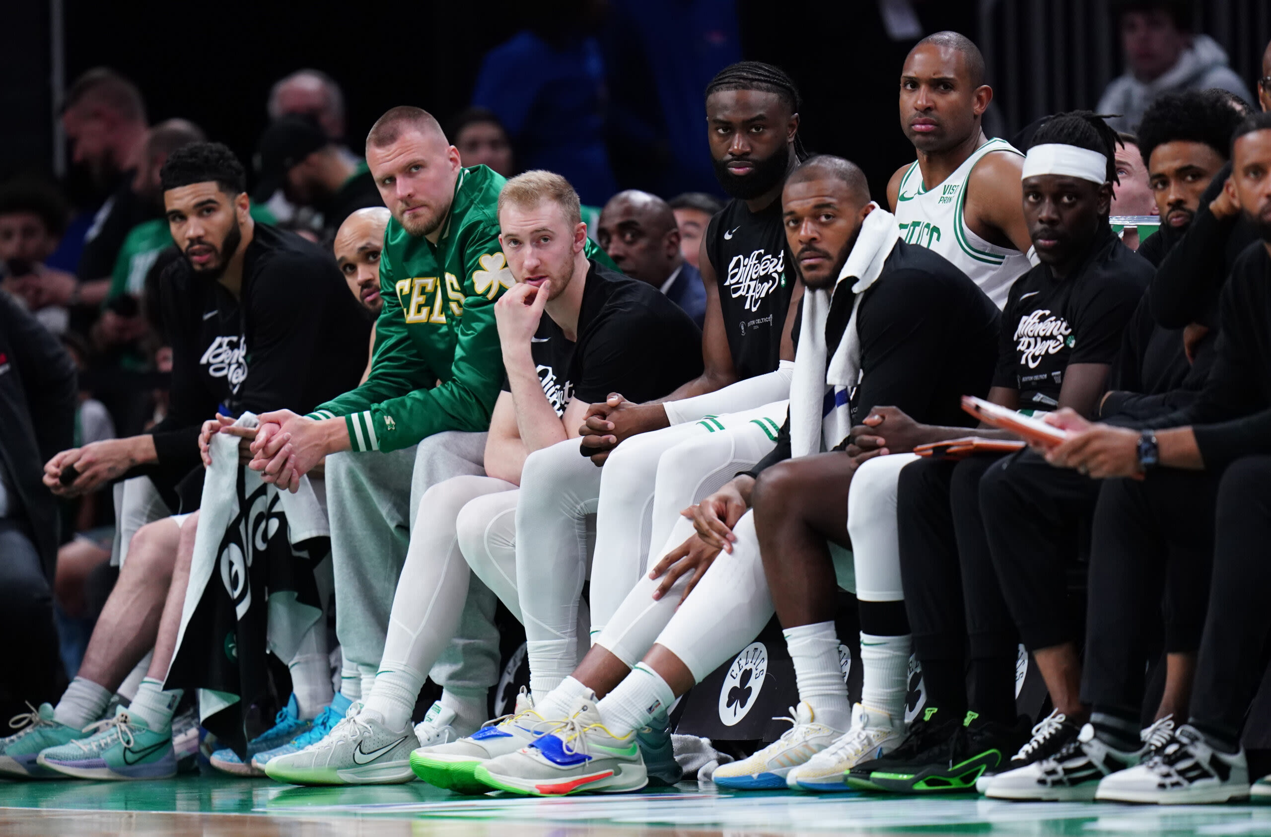 Boston’s Kristaps Porzingis seen working out with Celtics ahead of Game 3