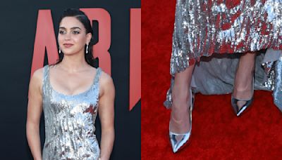 Melissa Barrera Embraces Metallic Shoe Trend in Shiny Louboutins for ‘Abigail’ Premiere