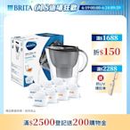 [共1壺7芯]德國BRITA Marella馬利拉濾水壺 3.5L(含1芯)(曜石黑)+3入全效型濾芯+3入去水垢濾芯