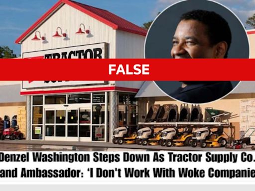 Fact Check: Satire story says Denzel Washington resigned as Tractor Supply ambassador