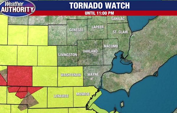 Severe weather expected in Metro Detroit; tornado watch for Monroe, Washtenaw counties