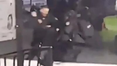 Video: salvaje pelea entre dos policías en la terminal de micros de Santa Fe