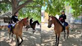 Perla Ríos, mujer policía que patrulla a caballo Tamaulipas