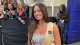 Addison Rae Is Summery-Chic in Mini Dress and Khaki Cargo Vest at Kenzo Fashion Show