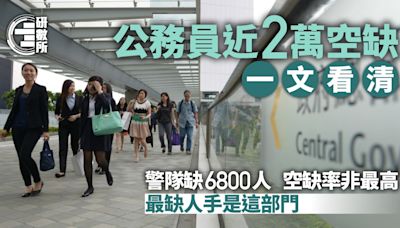 公務員近2萬空缺一文看│警隊缺6800人非空缺率最高 重災部門是…