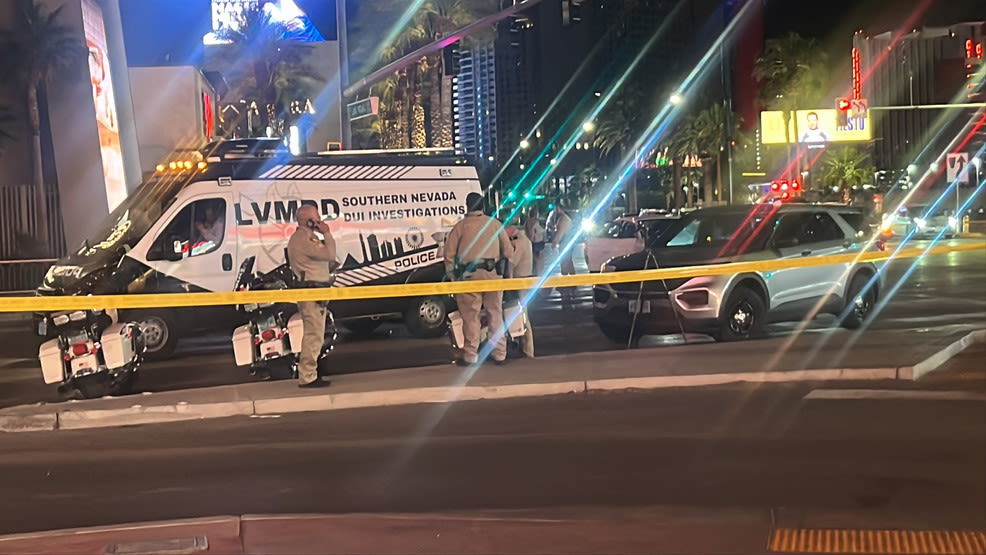 Motorcycle hits, critically injures pedestrian near Las Vegas Strip