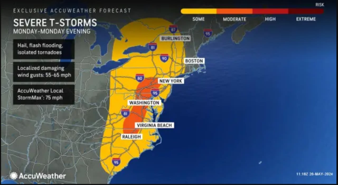 Memorial Day 2024: Forecast warns of severe weather along most of East Coast